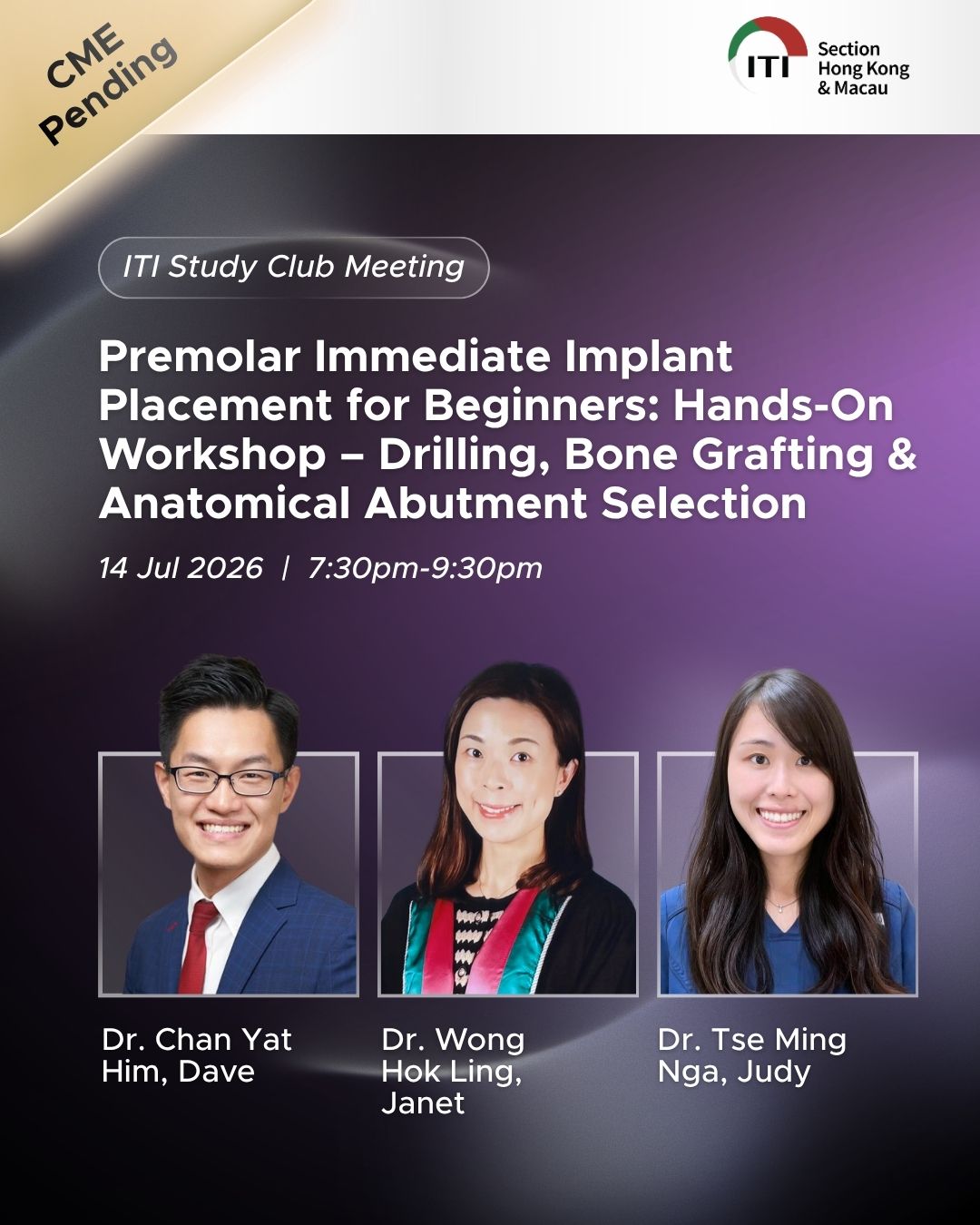 Premolar Immediate Implant Placement for Beginners: Hands-On Workshop – Drilling, Bone Grafting & Anatomical Abutment Selection